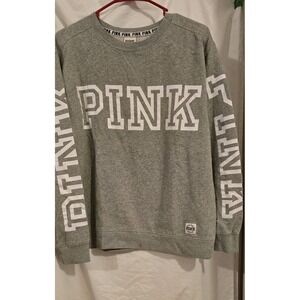 PINK Victoria Secret Grey Sweatshirt White‎ lettering Size M